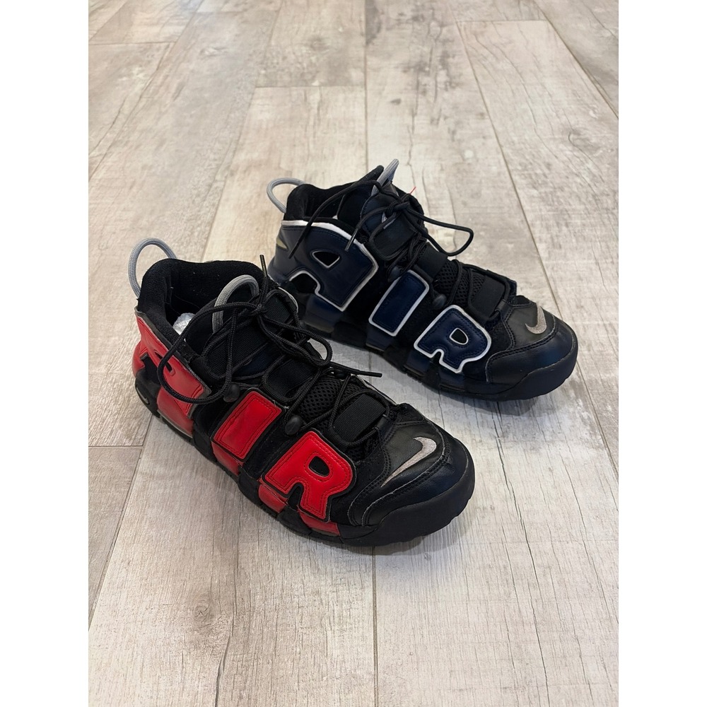 Nike Air More Uptempo 96 Split Black Red Navy DJ4400-001 Mens 11.5